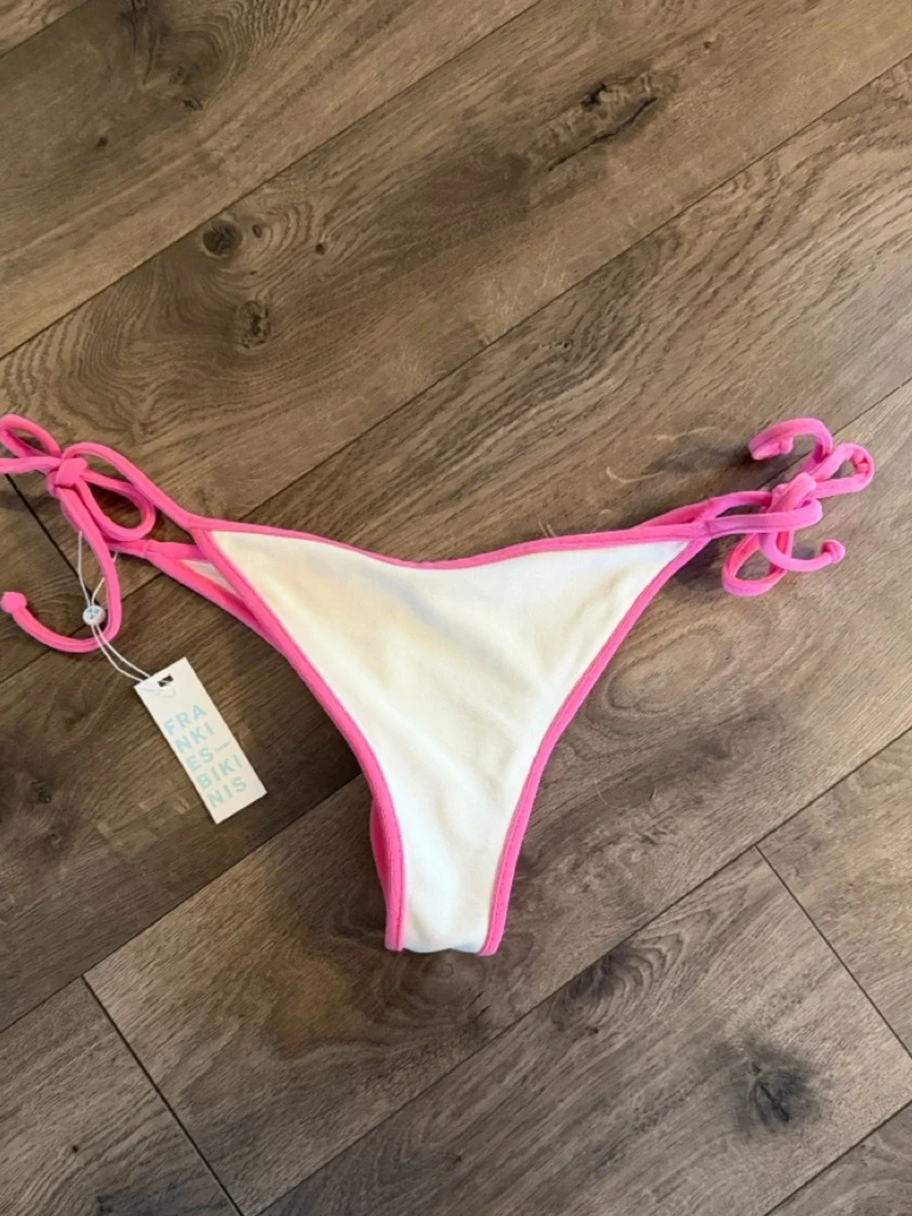 Frankie’s bikinis “Connor” Terry Cheeky Bikini Bottom - Strawberry Shortcake